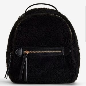 Express Black Faux Fur Backpack